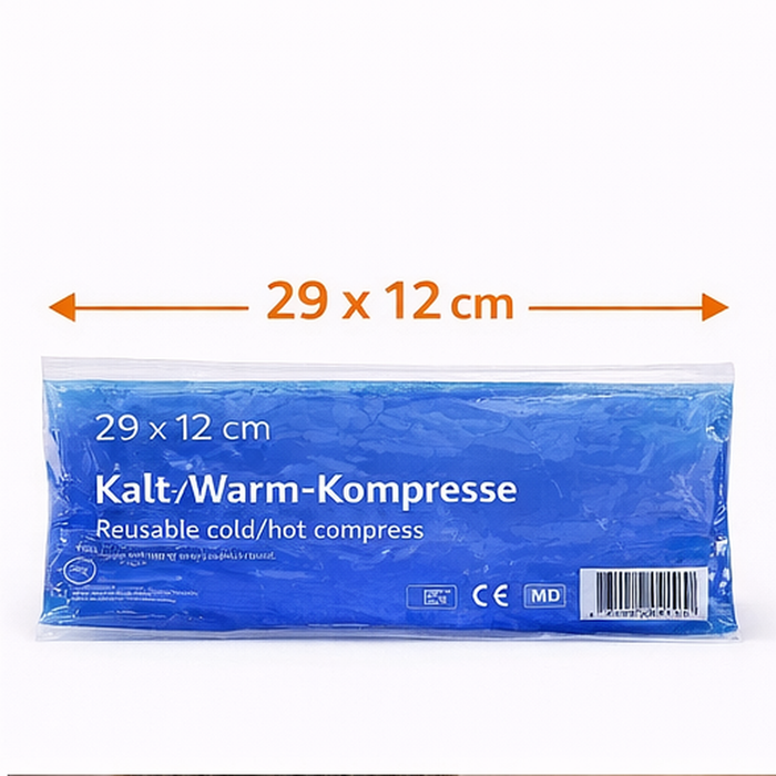 Kalt-Warm Mehrfachkompressen blau - 10er Pack, 29 × 12 cm - Schmale Kühl- & Wärmekompresse für längliche Körperpartien