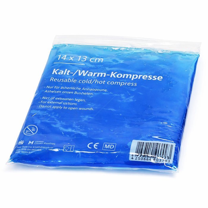 Kalt-Warm Mehrfachkompressen blau - 10er Pack, 14 × 13 cm - Wiederverwendbare Kühl- & Wärmekompresse