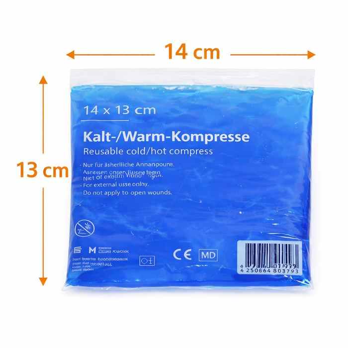 Kalt-Warm Mehrfachkompressen blau - 10er Pack, 14 × 13 cm - Wiederverwendbare Kühl- & Wärmekompresse