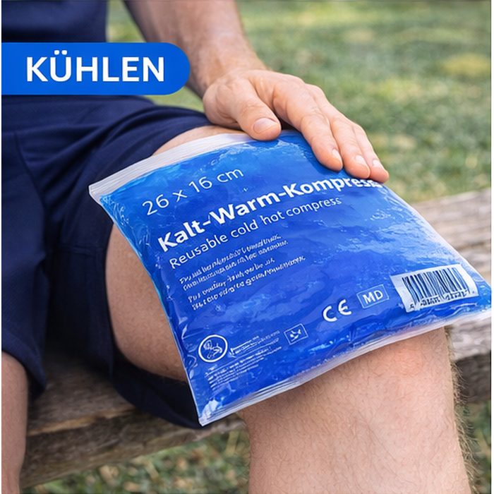 Kalt-Warm Mehrfachkompressen blau - 10er Pack, 26 × 16 cm - Wiederverwendbare Kühl- & Wärmekompresse für größere Körperpartien
