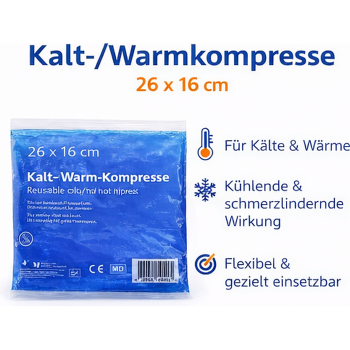 Kalt-Warm Mehrfachkompressen blau - 10er Pack, 26 × 16 cm - Wiederverwendbare Kühl- & Wärmekompresse für größere Körperpartien