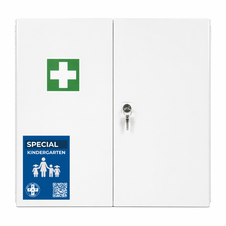 Erste-Hilfe-Schrank Kindergarten & Kita DIN 13169 - zweitürig