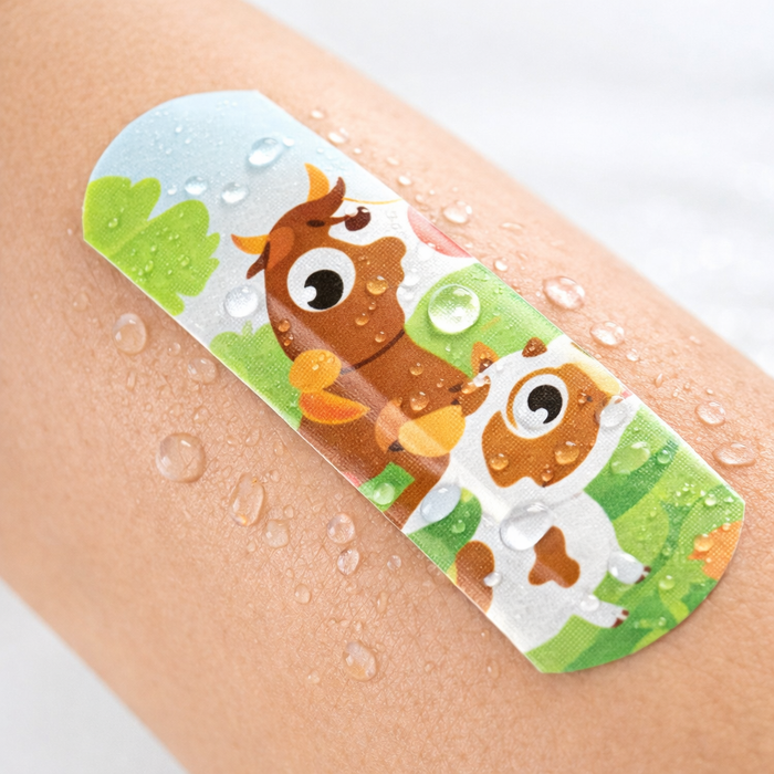 Kinderpflaster Farmtiere - Pflasterstrips 6 x 1,7 cm - Kombibox 240 Stück (6 x 40) - latexfrei, atmungsaktiv, farbig