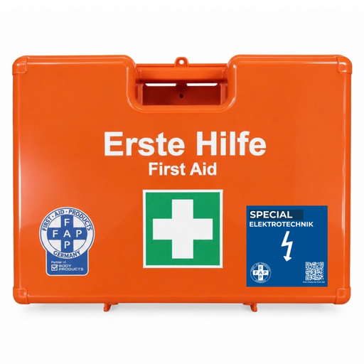 Koffer Elektrotechnik Branche orange mit DIN 13157 und Zusatzprodukten