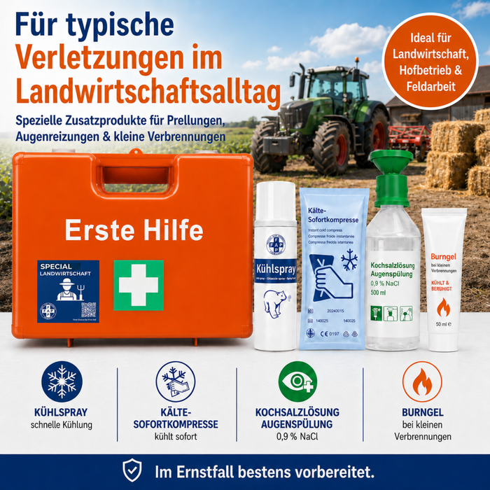 Erste-Hilfe-Koffer Landwirtschaft DIN 13157 - orange