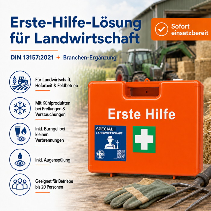 Erste-Hilfe-Koffer Landwirtschaft DIN 13157 - orange