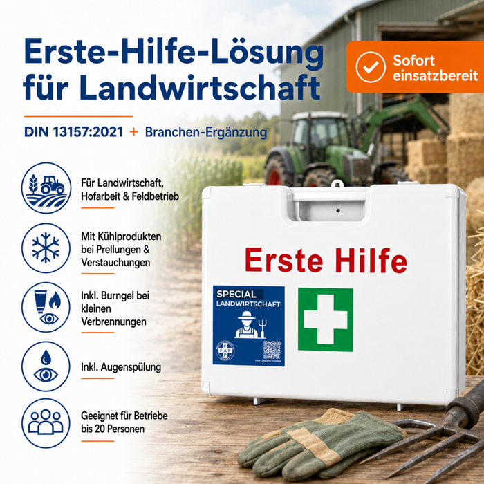 Erste-Hilfe-Koffer Landwirtschaft DIN 13157 - weiß