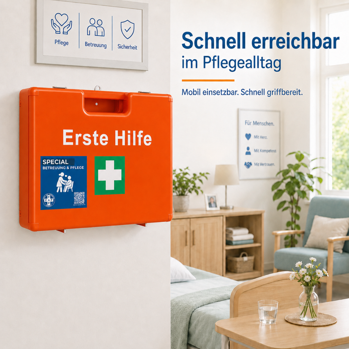 Erste-Hilfe-Koffer Betreuung & Pflegedienst DIN 13157 - orange