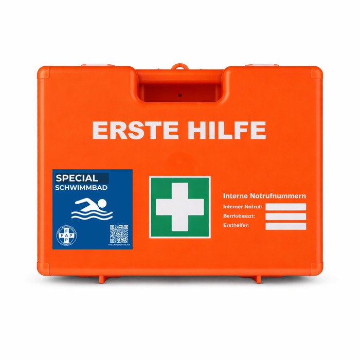 Erste-Hilfe-Koffer Schwimmbad DIN 13157 - orange