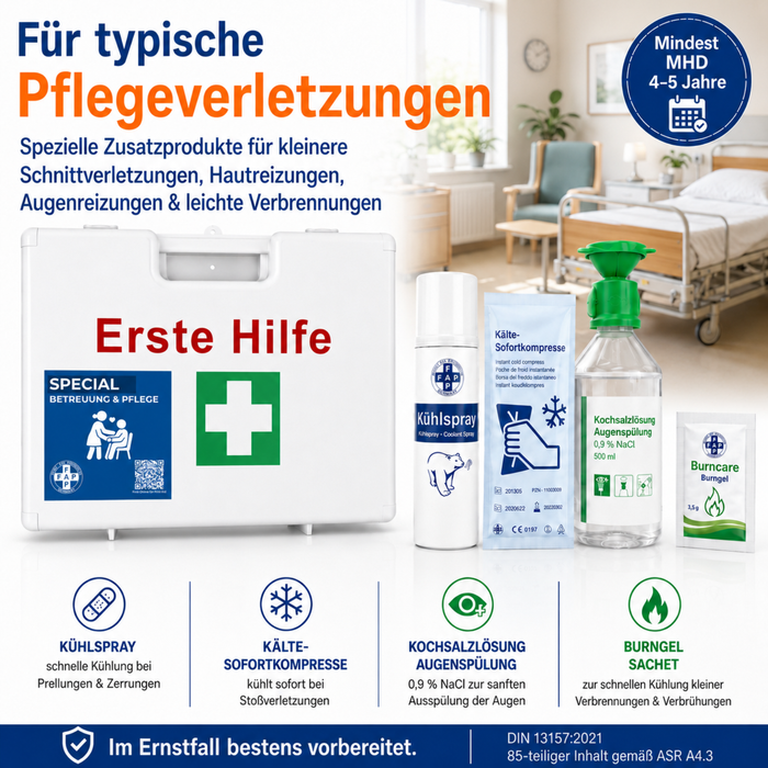 Erste-Hilfe-Koffer Betreuung & Pflegedienst DIN 13157 - weiß