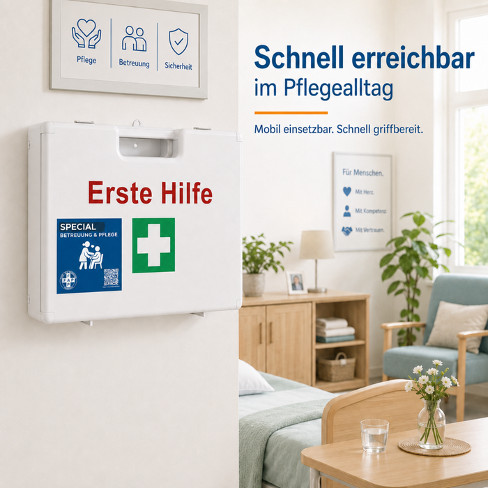 Erste-Hilfe-Koffer Betreuung & Pflegedienst DIN 13157 - weiß