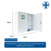 Verbandschrank G, leer – zweitürig - Metall – Weiß – DIN 13157 & 13169 - FAP First Aid Products - Maße und Gewicht