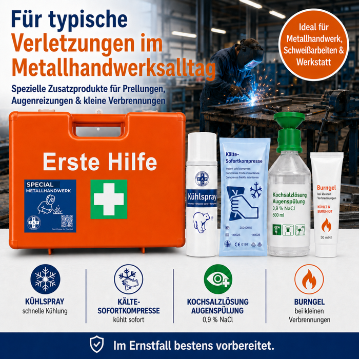 Erste-Hilfe-Koffer Metallhandwerk DIN 13157 - orange