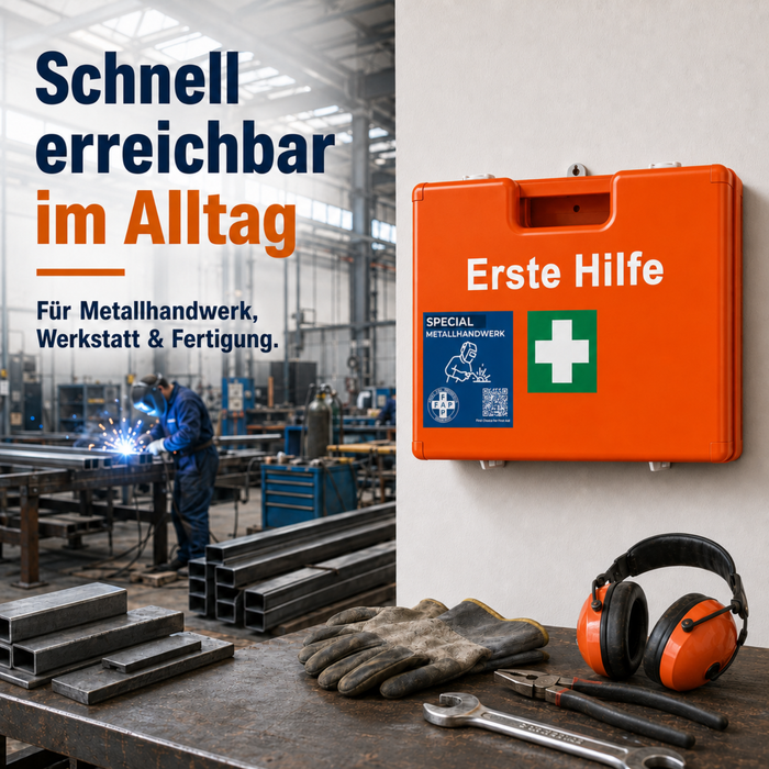 Erste-Hilfe-Koffer Metallhandwerk DIN 13157 - orange