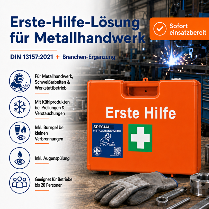 Erste-Hilfe-Koffer Metallhandwerk DIN 13157 - orange