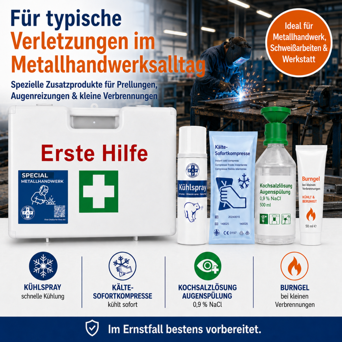 Erste-Hilfe-Koffer Metallhandwerk DIN 13157 - weiß