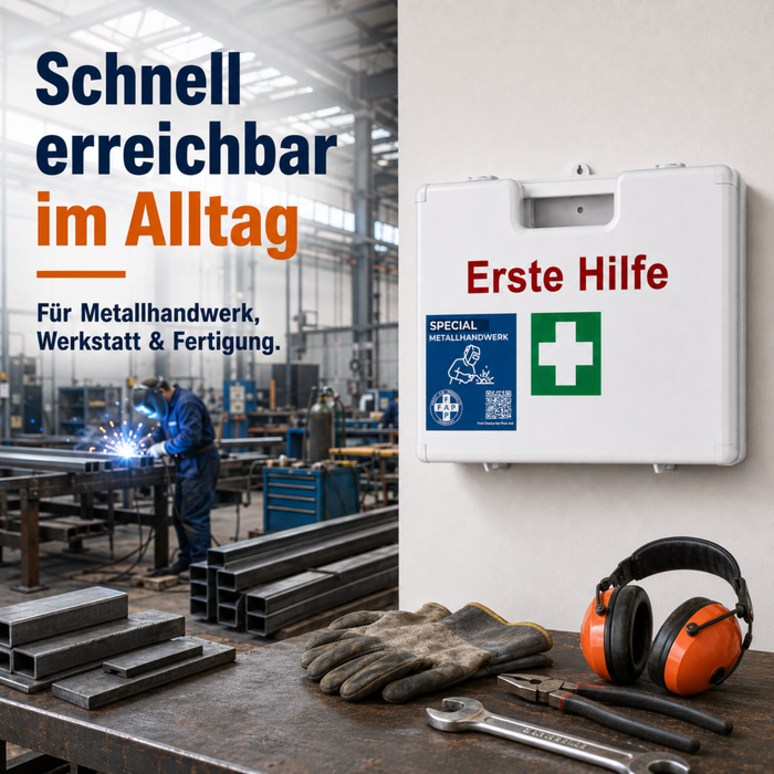 Erste-Hilfe-Koffer Metallhandwerk DIN 13157 - weiß
