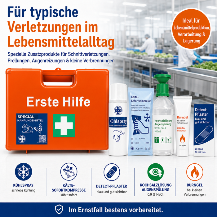 Erste-Hilfe-Koffer Nahrungsmittelverarbeitung DIN 13157 - orange
