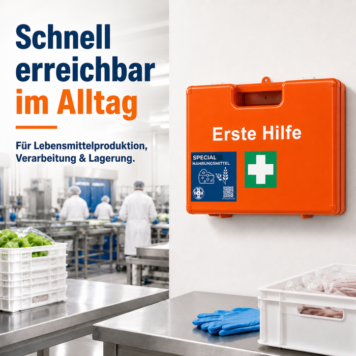 Erste-Hilfe-Koffer Nahrungsmittelverarbeitung DIN 13157 - orange