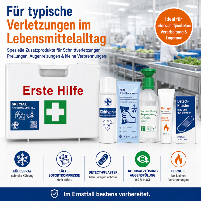 Erste-Hilfe-Koffer Nahrungsmittelverarbeitung DIN 13157 - weiß