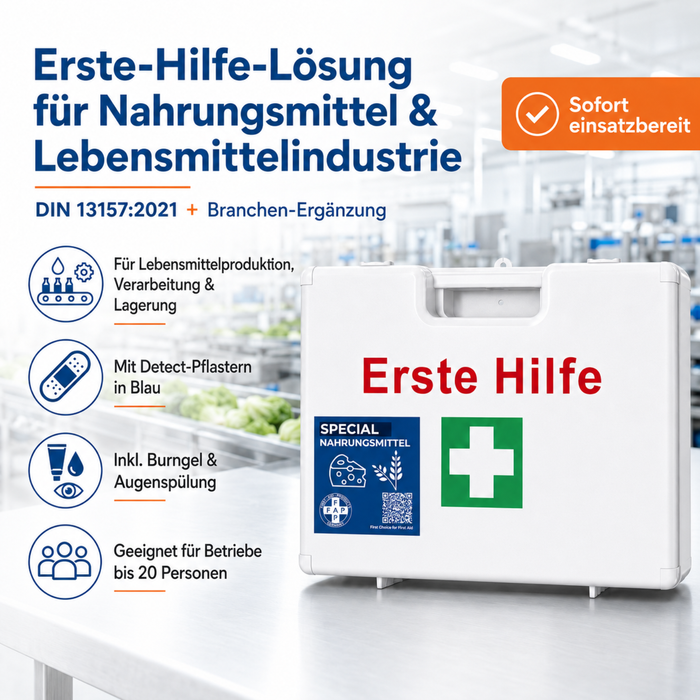 Erste-Hilfe-Koffer Nahrungsmittelverarbeitung DIN 13157 - weiß
