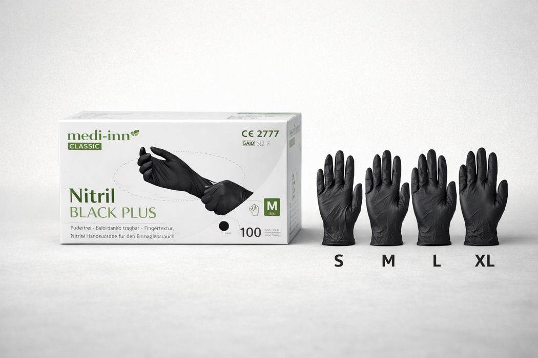 Nitril Einmalhandschuhe schwarz puderfrei AQL 1,5