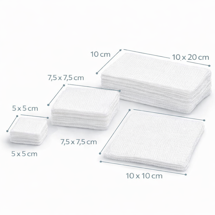 Noba Mullkompressen 12-fach - 100 Stück - Saugfähige Verbandkompressen für Wundversorgung