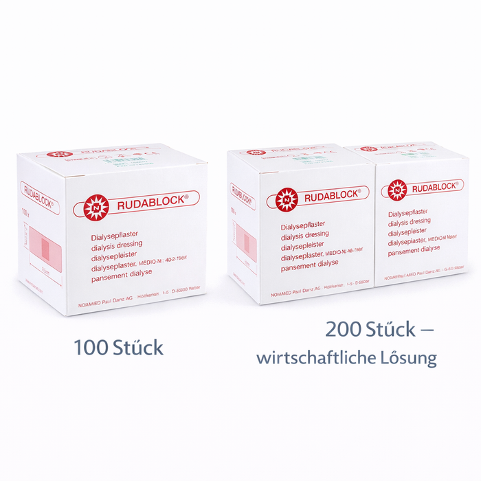 NOBA RUDABLOCK Dialysepflaster / Druckpflaster steril 2,5 x 8,5 cm weiß - einzeln verpackt