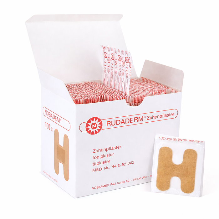 Noba Rudaderm Zehenpflaster - 100 Stück - Passgenaue Pflaster für Zehen & Zwischenräume