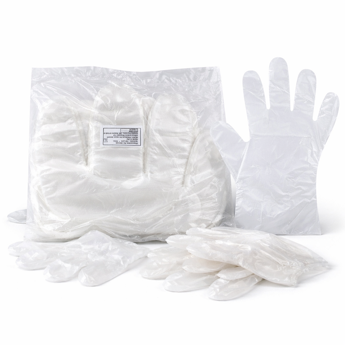 PE Einmalhandschuhe transparent puderfrei - Folienhandschuhe aus Polyethylen, lebensmittelecht, latexfrei - 100 Stück