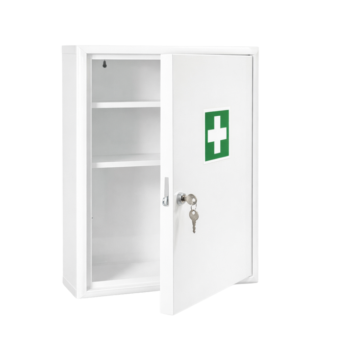 Verbandschrank C - Metall mit DIN 13169 Füllung (167-teilig) – groß & flexibel - 48,5x40x20 cm