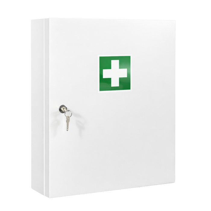 Verbandschrank D mit DIN 13157 Füllung (85-teilig) - Metall mit Gummidichtung - 48,5x40x15 cm