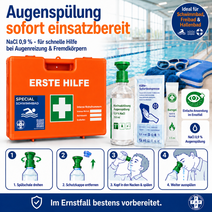 Erste-Hilfe-Koffer Schwimmbad DIN 13157 - orange