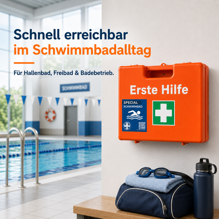 Erste-Hilfe-Koffer Schwimmbad DIN 13157 - orange