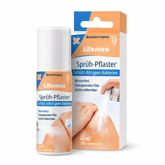 Sprühpflaster 40 ml transparent - wasserfest, atmungsaktiv - Schutzfilm wie zweite Haut - leicht entfernbar
