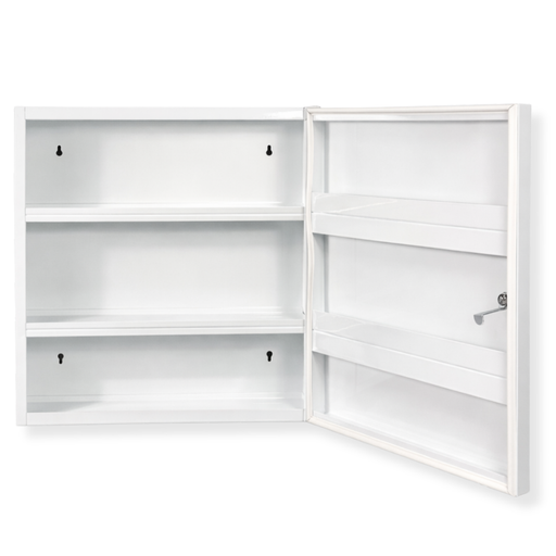 Verbandschrank D (leer) - Metall, staubgeschützt mit Dichtung - abschließbar - Weiß - 48,5 × 40 × 20 cm