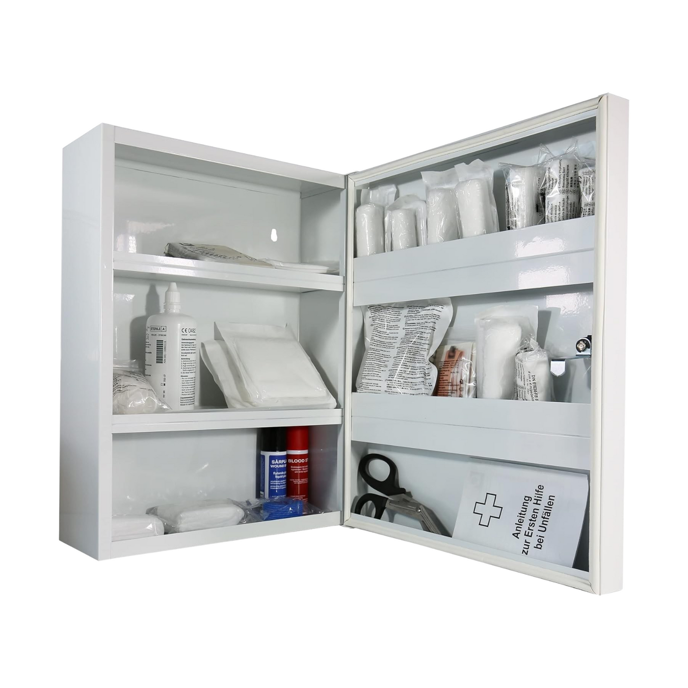 Gefüllte Verbandschränke mit DIN 13157 oder 13169