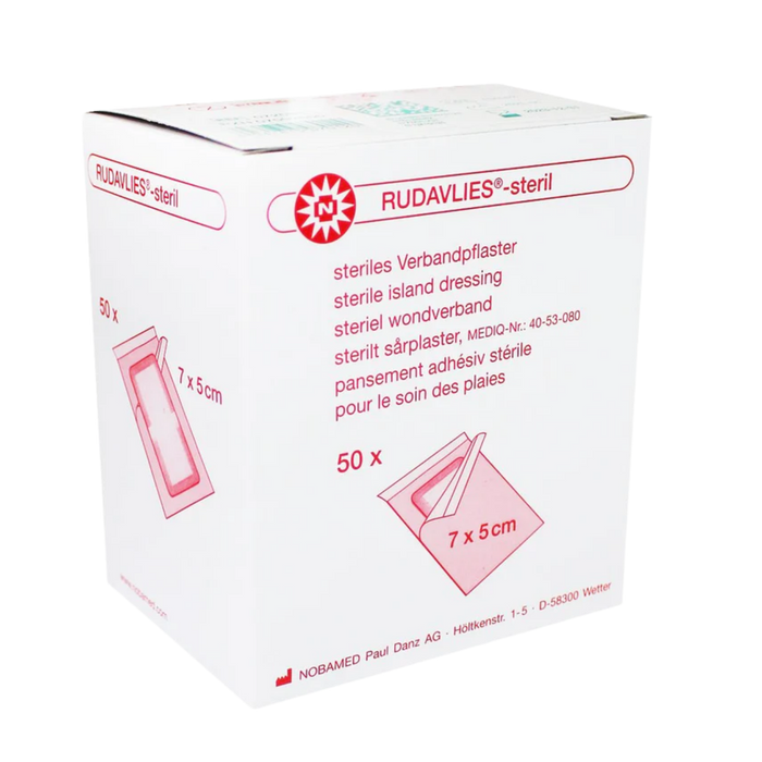 NOBA Rudavlies-steril Wundpflaster | Inselpflaster | 50 Stück | steril & hautfreundlich