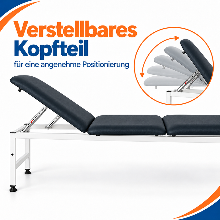 FAP Untersuchungsliege 3-teilige Liegefläche - Kopf- und Fußteil verstellbar - 190 x 70 cm