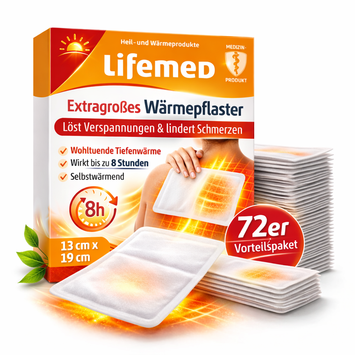 Wärmepflaster extragroß 19 x 13 cm - selbsterwärmend, bis zu 8 Std.