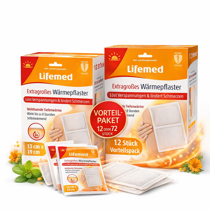 Wärmepflaster extragroß 19 x 13 cm - selbsterwärmend, bis zu 8 Std.