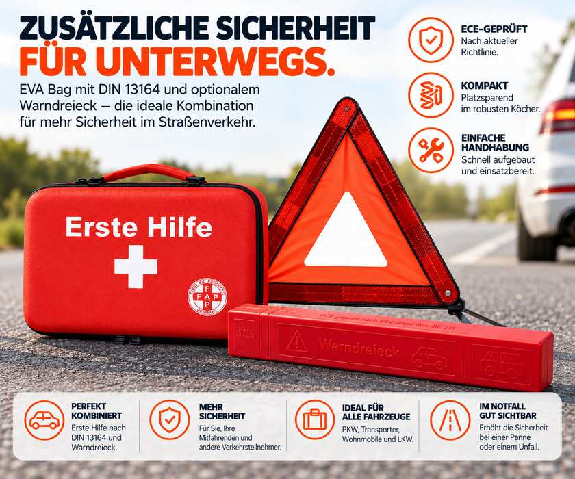 KFZ Erste-Hilfe EVA Bag mit DIN 13164 - Auto Verbandset