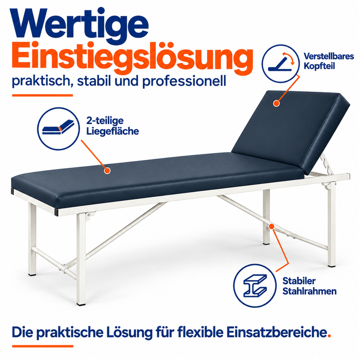 FAP Untersuchungsliege klappbar 2-teilig - mit einklappbaren Beinen