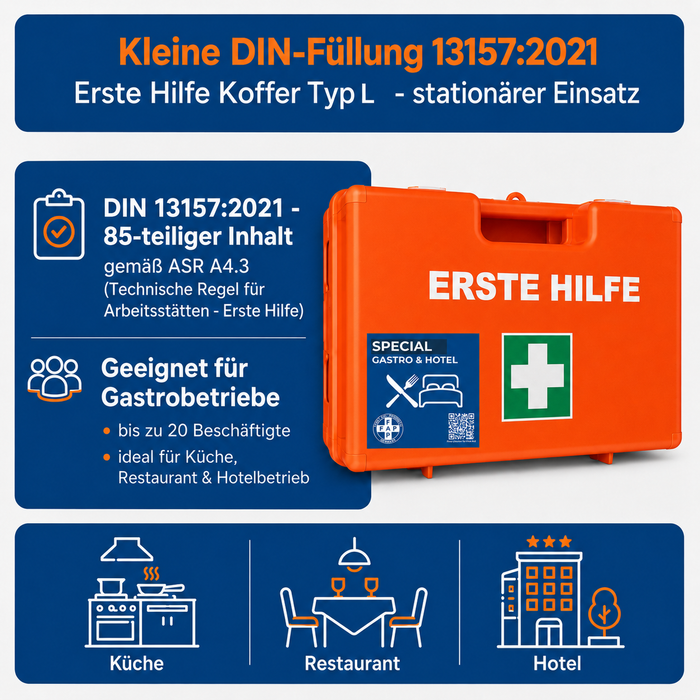 Erste-Hilfe-Koffer Gastronomie & Hotel DIN 13157 - orange