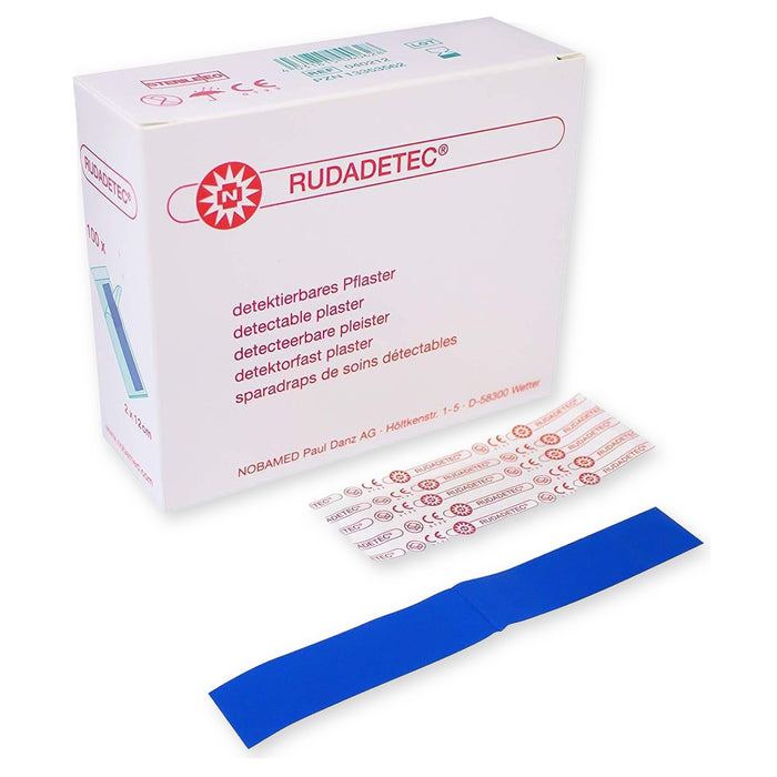 Noba Rudadetec - detektierbare Pflasterstrips - 2,0 x 12,0 cm, blau, 100 Stück
